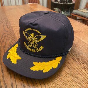 Vintage Bonneville County Veterans Team Black Snapback Baseball Hat Cap